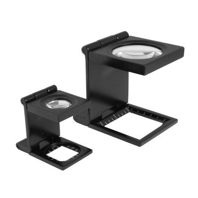 Trådtæller med måleskala (Foldbar) med 6X forstørrelse og Ø30 glaslinse mm/inch skala